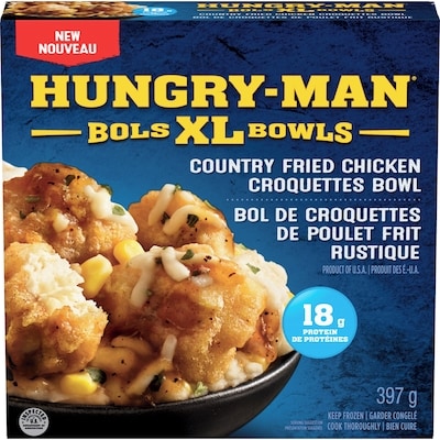 Hungry-Man XL bol de croquettes de poulet frit rustique 397 g, 1,84 $/100g