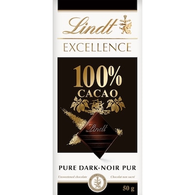 Lindt EXCELLENCE 100% Cacao Dark Chocolate Bar 50 g, $11.98/100g