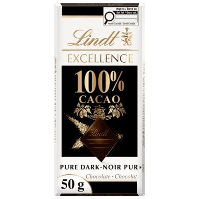 Lindt EXCELLENCE 100% Cacao Dark Chocolate Bar 50 g, $11.98/100g