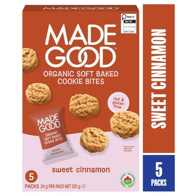 Made Good Mini-biscuits moelleux Cannelle sucrée Boîte de 5 sachets 24 g, 16,62 $/100g