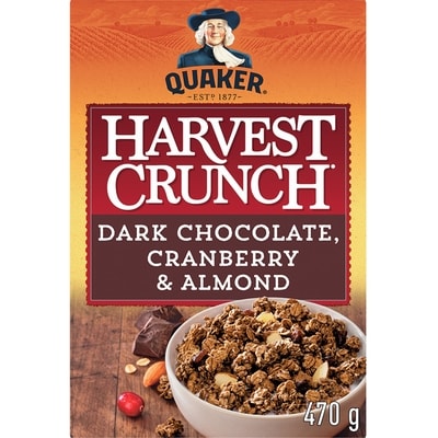 Quaker Harvest Crunch Dark Chocolate, Cranberry & Almond Granola Cereal 470 g, $1.27/100g