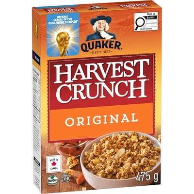 Quaker Harvest Crunch Original Granola Cereal 475 g, $1.16/100g
