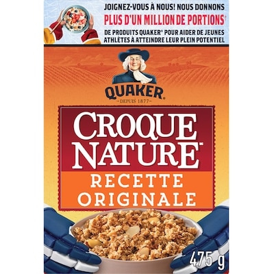 Quaker Céréales granola Croque Nature Recette originale 475 g, 1,26 $/100g