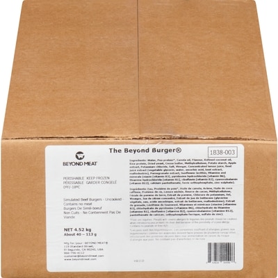 Beyond Meat The Beyond Burger 4.53 kg, $2.43/100g