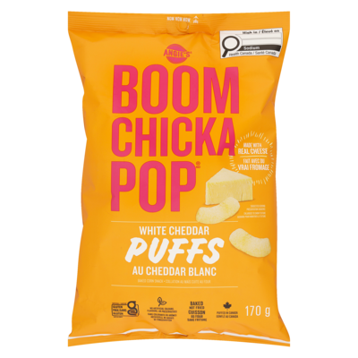 Angie's White Cheddar Puffs     170 g, $3.23/100g