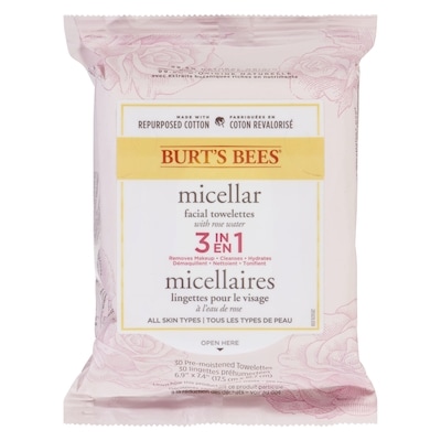Burt’s Bees Lingettes démaquillantes micellaires à l’eau de rose 1 ea, 9,99 $/1ch
