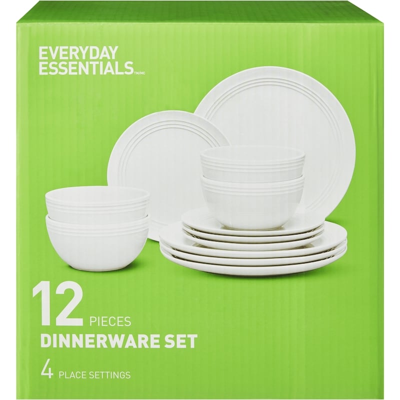 Dinnerware 12 Piece Set - White