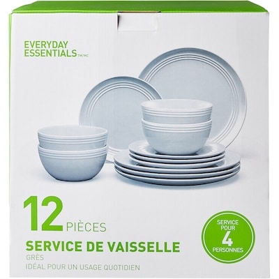 Service de vaisselle 12 pièces – blanc