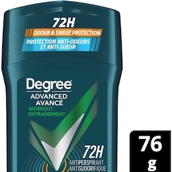 Degree Advanced Antisudorifique en Bâton pour hommes pour 72 h de protection contre les odeurs et la transpiration Workout Endure avec technologie MotionSense® 76 g, 7,88 $/100g