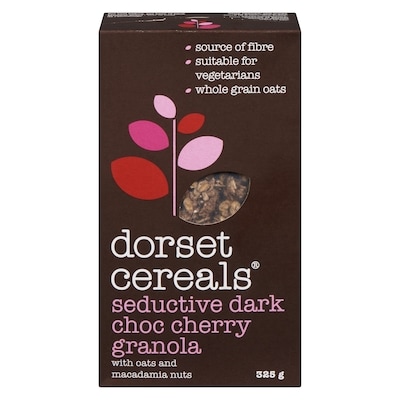 Dorset With Oats And Macadamia Nuts Seductive Dark Choc Cherry Granola 325 g, $2.61/100g