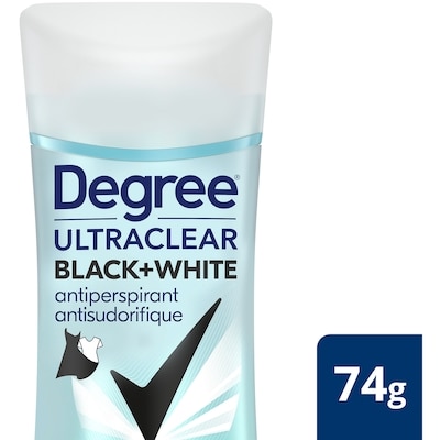 Degree MotionSense Antiperspirant Deodorant Stick for 48-hour Odour Protection, Ultraclear Black+White, Anti Yellow Stains and White Marks 74 g, $10.80/100g