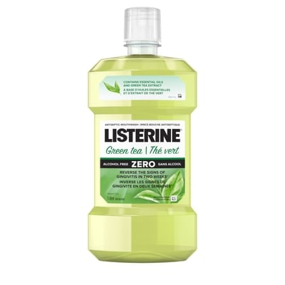 Listerine Green Tea Zero Antiseptic Mouthwash, Alcohol Free 1 l, $0.95/100ml