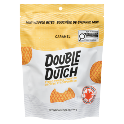 Double Dutch Cookies, Mini Waffle Bites, Caramel Flavour 160 g, $2.18/100g
