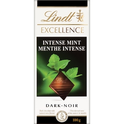 Lindt Chocolat noir EXCELLENCE Menthe Intense – Barre 100 g, 5,99 $/100g
