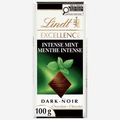 Lindt Chocolat noir EXCELLENCE Menthe Intense – Barre 100 g, 5,99 $/100g