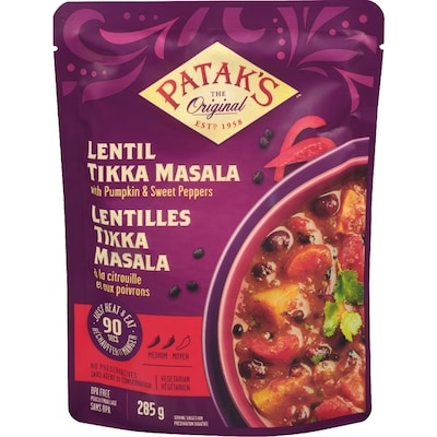 Pataks Lentil Tikka Masala Ready to Eat 285 ml, $1.40/100ml