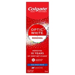 Colgate Optic White Renewal Teeth Whitening Toothpaste 70 ml, $12.84/100ml