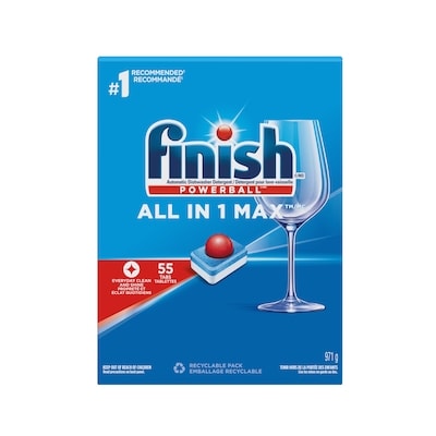 Finish Dishwasher Detergent Pods, All In 1 Max, Fresh, 55 Tablets 55 ea, $0.33/1ea
