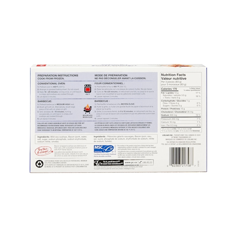 Bacon-Wrapped Wild Sea Scallops