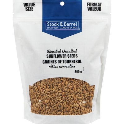 Stock and Barrel Roasted Sunflower Seeds No Salt 800 g, $0.88/100g