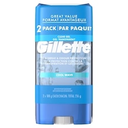 Gillette Clear Gel Antiperspirant and Deodorant for Men Cool Wave Scent- 2 Pack 216 g, $5.09/100g