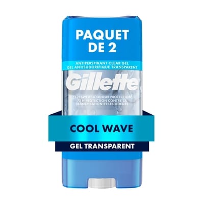 Gillette Antisudorifique gel transparent, Vague fraîche, protection 72h, paquet jumelé,  chacun 216 g, 6,30 $/100g
