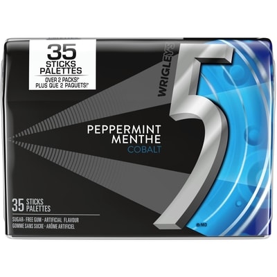 5 Gum 5 Cobalt saveur de menthe, gomme sans sucre (caisse) 6x94.49 g, 4,85 $/100g