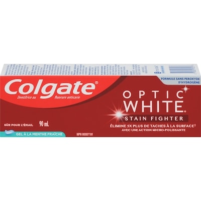 Colgate Optic White Stain Fighter Stain Removal Toothpaste, Fresh Mint Gel 90 ml, $3.33/100ml