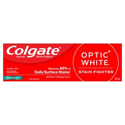 Colgate Optic White Stain Fighter Stain Removal Toothpaste, Fresh Mint Gel 90 ml, $6.10/100ml