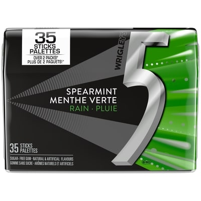 Wrigley's Spearmint-Rain Flavoured Sugar Free Chewing Gum, 3 Sticks, 1 Pack 1 ea