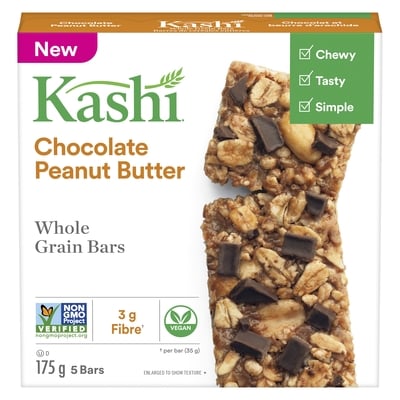 Kashi Chocolate Peanut Butter Whole Grain Bar, 5 Bars 175 g, $2.29/100g