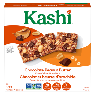 Kashi Barre de céréales entières chocolat et beurre d’arachide, 5 barres 175 g, 2,85 $/100g