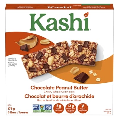Kashi Barre de céréales entières chocolat et beurre d’arachide, 5 barres 175 g, 2,29 $/100g