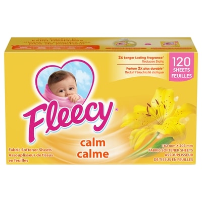 Fleecy Feuilles Pour Sécheuse Aroma Therapy, Calme 120 ea, 0,08 $/1ch