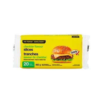 No Name Cheddar Flavour Processed Cheese Product Slices 400 g, $1.25/100g