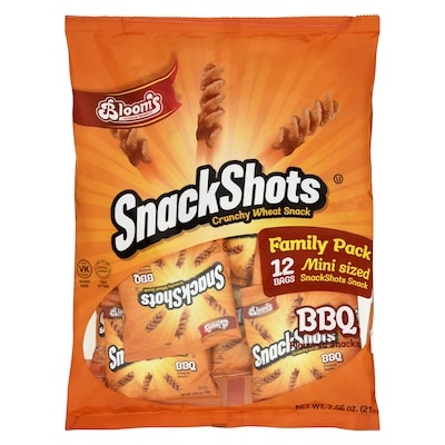 Blooms Kosher BBQ Mini Sized Flavored Snack, Family Pack 12 Bags 216 g, $2.77/100g