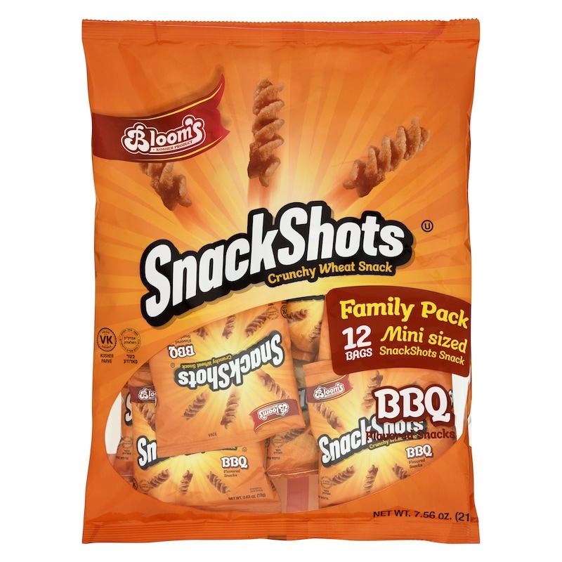 Kosher BBQ Mini Sized Flavored Snack, Family Pack 12 Bags