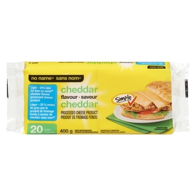 No Name Light Cheddar Flavour Processed Cheese Product Slices 400 g, $1.12/100g