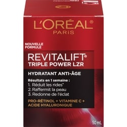 L’Oréal Crèmes hydratantes de jour et de nuit Revitalift Triple Power LZR 50 ml, 85,98 $/100ml