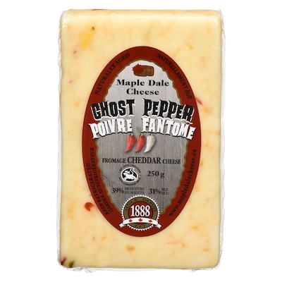 Maple Dale Cheddar Cheese Ghost Pepper 31% M.F. 250 g, $4.60/100g
