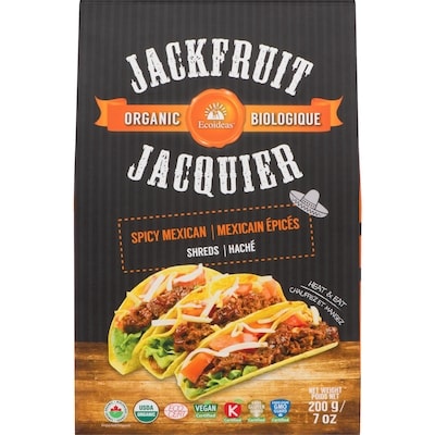 Ecoideas Jackfruit Spicy Mexican Shreds Organic 200 g, $3.75/100g