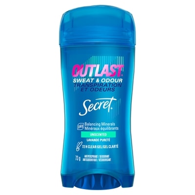 Secret Outlast Sweat & OdorClear Gel Women's Antiperspirant Deodorant, Unscented 73 g, $10.96/100g