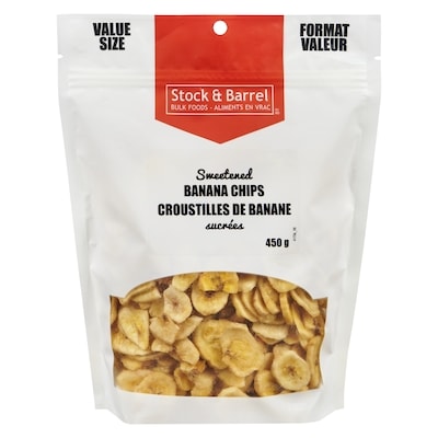 Stock and Barrel Banana Chips 450 g, $1.33/100g