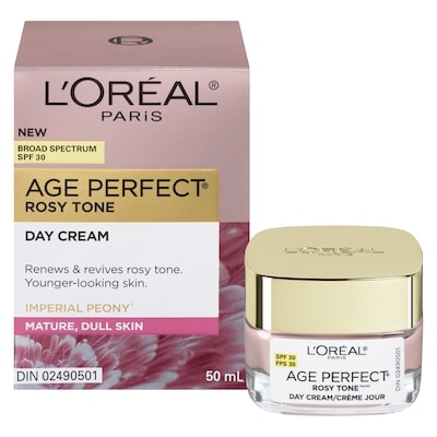 L'Oreal Paris Age Perfect Rosy Tone SPF 30 Face Moisturizer, with LHA & Imperial Peony Extract 50 ml, $85.98/100ml