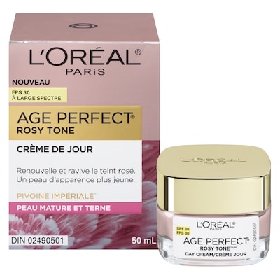 L’Oréal Age Perfect Rosy Tone Hydratant FPS 30, avec LHA et extrait de pivoine impériale 50 ml, 85,98 $/100ml