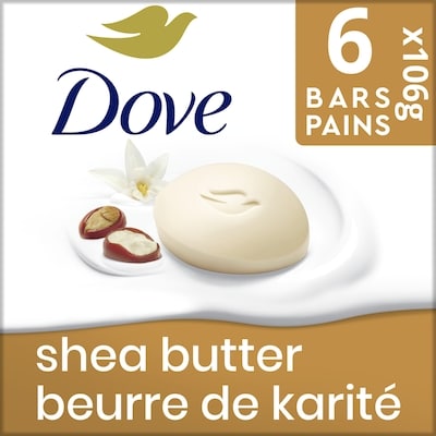 Dove Beauty Bar Soap for Nourished, Radiant Skin, Shea Butter 637 g, $1.53/100g
