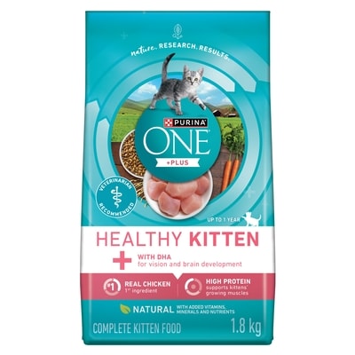 Purina ONE +Plus Healthy Kitten Chicken, Dry Kitten Food 1.8 kg, $0.86/100g