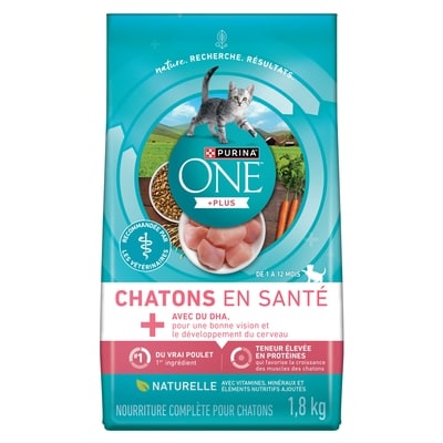 Purina ONE +Plus Chatons en Santé Poulet, Nourriture Sèche pour Chatons 1,8 kg 1.8 kg, 0,86 $/100g