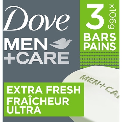 Dove Men+Care Extra Fresh Bar Soap Hand & Body & Face & Shave soap bar 318 g, $2.66/100g