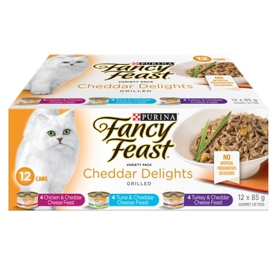 Purina Fancy Feast Cheddar Delights Variety Pack, Wet Cat Food 1.02 kg, $1.27/100g